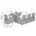 Set comedor de jardín 9 pzas con cojines ratán sintético beige