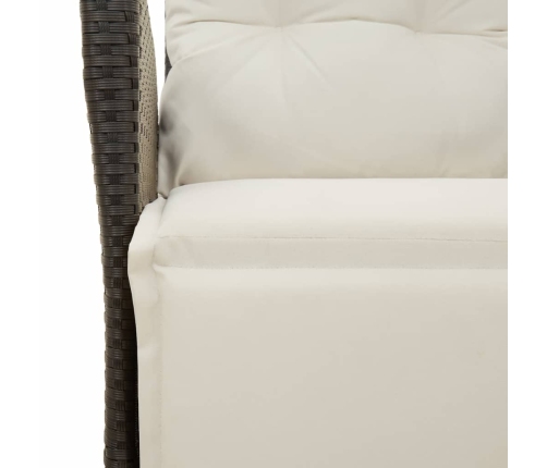 Set de muebles jardín 5 pzas con cojines ratán sintético negro