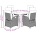 Set de muebles jardín 5 pzas con cojines ratán sintético negro