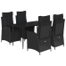 Set de muebles jardín 5 pzas con cojines ratán sintético negro