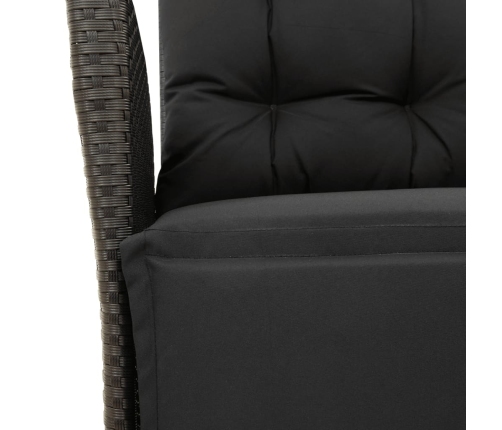 Set de muebles jardín 5 pzas con cojines ratán sintético negro