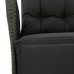 Set de muebles jardín 5 pzas con cojines ratán sintético negro