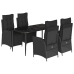 Set de muebles jardín 5 pzas con cojines ratán sintético negro