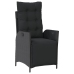 Set de muebles jardín 5 pzas con cojines ratán sintético negro