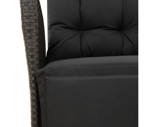 Set de muebles jardín 5 pzas con cojines ratán sintético negro
