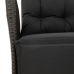 Set de muebles jardín 5 pzas con cojines ratán sintético negro