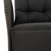 Set de comedor de jardín 7 pzas y cojines ratán sintético negro