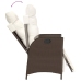 Set comedor de jardín 7 pzas con cojines ratán sintético marrón