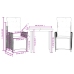 Set comedor de jardín 3 piezas y cojines ratán sintético marrón
