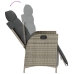 Set comedor de jardín 5 piezas con cojines ratán sintético gris