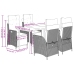 Set comedor de jardín 5 piezas con cojines ratán sintético gris