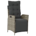 Set comedor jardín 7 pzas y cojines ratán sintético gris