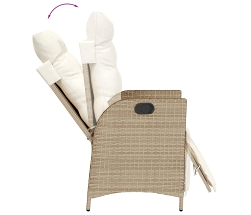 Set comedor de jardín 5 pzas con cojines ratán sintético beige