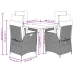 Set comedor de jardín 5 pzas con cojines ratán sintético beige