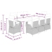 Set comedor de jardín 9 pzas con cojines ratán sintético beige