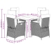 Set comedor de jardín 5 pzas con cojines ratán sintético beige