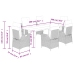 Set comedor de jardín 7 pzas con cojines ratán sintético beige