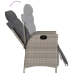 Set comedor jardín 7 pzas y cojines ratán sintético gris claro
