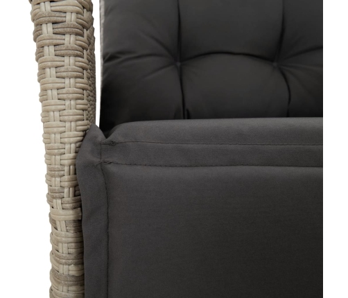 Set comedor de jardín 5 pzas cojines ratán sintético gris claro