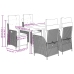 Set comedor de jardín 5 pzas cojines ratán sintético gris claro