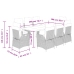 Set comedor de jardín 9 pzas cojines ratán sintético gris claro