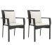 Set de comedor de jardín 9 pzas y cojines ratán sintético negro