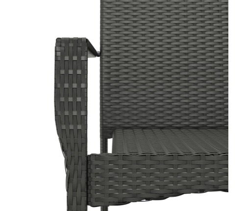 Set de comedor de jardín 9 pzas y cojines ratán sintético negro