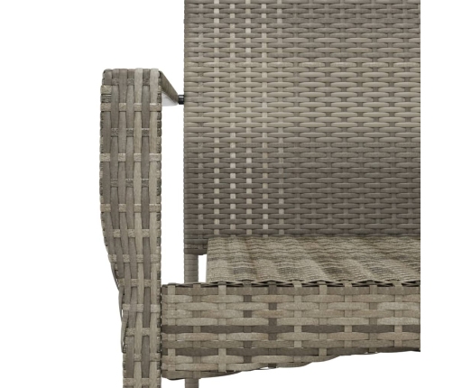 Set comedor jardín 9 pzas y cojines ratán sintético gris