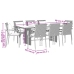 Set comedor jardín 9 pzas y cojines ratán sintético gris