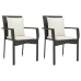 Set de comedor de jardín 7 pzas y cojines ratán sintético negro
