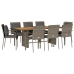 Set comedor jardín 9 pzas y cojines ratán sintético gris