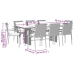 Set comedor jardín 9 pzas y cojines ratán sintético gris
