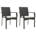 Set de comedor de jardín 9 pzas y cojines ratán sintético negro