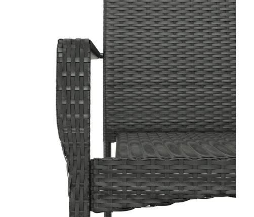 Set de comedor de jardín 9 pzas y cojines ratán sintético negro