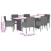 Set comedor jardín 7 pzas y cojines ratán sintético gris