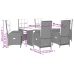 Set de comedor de jardín 7 pzas y cojines ratán sintético negro
