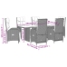 Set de comedor de jardín 7 pzas y cojines ratán sintético negro
