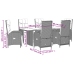Set comedor jardín 7 pzas y cojines ratán sintético gris