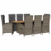Set comedor jardín 9 pzas y cojines ratán sintético gris