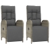 Set comedor jardín 9 pzas y cojines ratán sintético gris