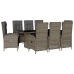 Set comedor jardín 9 pzas y cojines ratán sintético gris