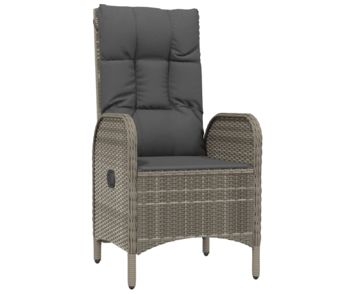 Set comedor jardín 9 pzas y cojines ratán sintético gris