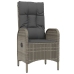 Set comedor jardín 9 pzas y cojines ratán sintético gris
