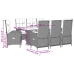 Set comedor jardín 9 pzas y cojines ratán sintético gris