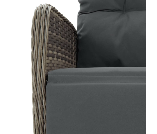 Set comedor jardín 9 pzas y cojines ratán sintético gris