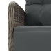 Set comedor jardín 9 pzas y cojines ratán sintético gris