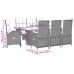 Set comedor jardín 9 pzas y cojines ratán sintético gris