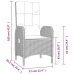 Set comedor jardín 9 pzas y cojines ratán sintético gris