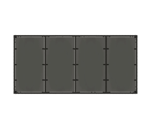 Mesa de jardín superficie de vidrio ratán PE negro 190x90x75 cm