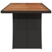 Mesa de jardín superficie madera acacia ratán negro 240x90x75cm